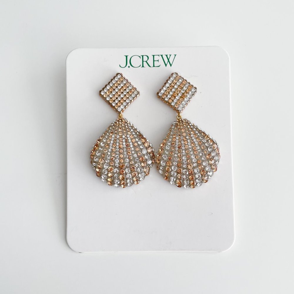 J. Crew Acetate Shell Earrings with Pavé Crystals - Picture 3 of 3